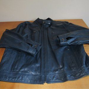 Rana Piel Dark Blu Men's LG Leather Jacket